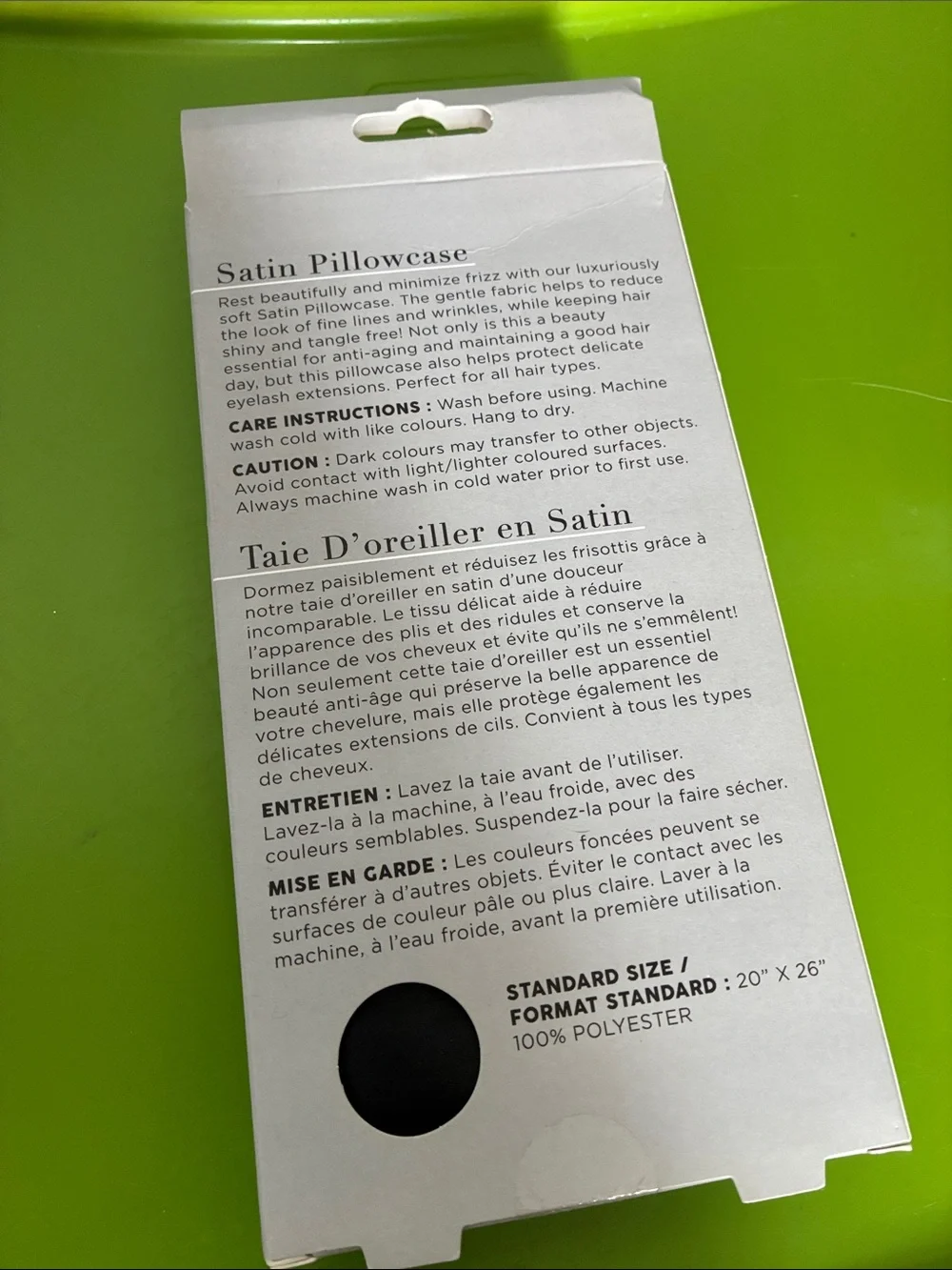 NIP Studio Dry Black Satin Standard Size Pillow Case bedroom house